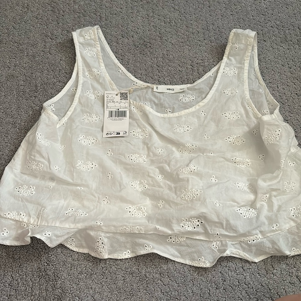 Mango flowy crop NWT size L 100% cotton